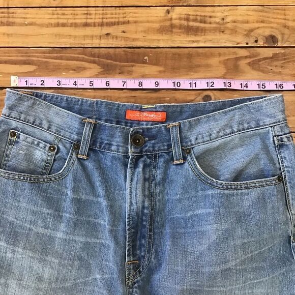 LEVIS Y2K distressed jeans shorts ripped 100% cotton soft denim high waist 29 - Picture 4 of 12